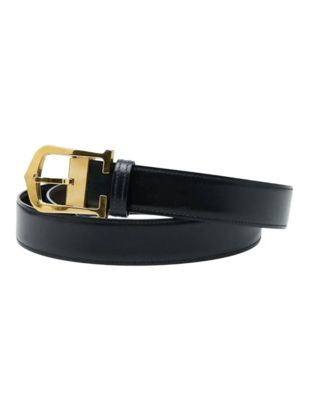 Cartier C Alonge Reversible Belt Black Brown Leather